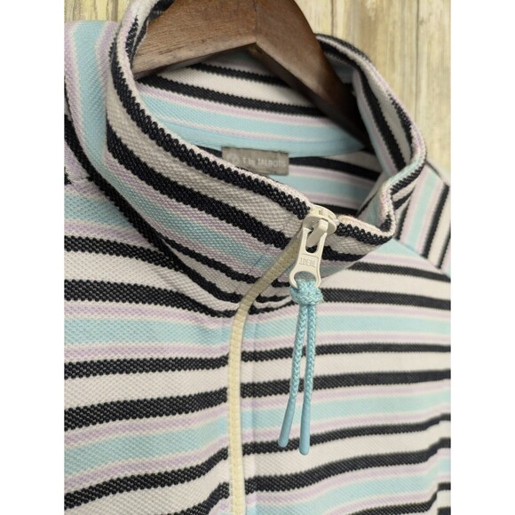 T by TALBOTS 1/4 Zip Pullover Kangaroo Pocket Mock Neck Cotton Textured 1X - Picture 2 of 12